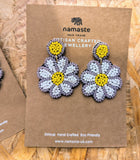 BEADED FLOWER EARRINGS