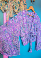 RECYCLED SARI SILK BELL SLEEVE TOPS