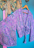 RECYCLED SARI SILK BELL SLEEVE TOPS