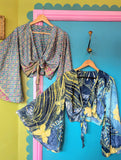 RECYCLED SARI SILK BELL SLEEVE TOPS