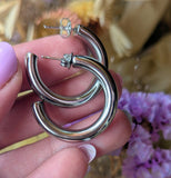 STAINLESS STEEL CHUNKY HOOPS