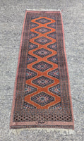 GORGEOUS RUST ORANGE WOOL RUG/ RUNNER