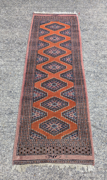 GORGEOUS RUST ORANGE WOOL RUG/ RUNNER
