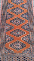 GORGEOUS RUST ORANGE WOOL RUG/ RUNNER