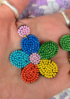 BEADED FLOWER EARRINGS