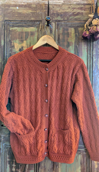 AUTUMNAL RUST COLOUR CARDIGAN- 16