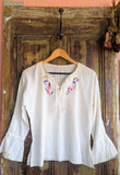 EMBROIDERED VINTAGE CHEESECLOTH BLOUSE- 14/16