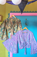 RECYCLED SARI SILK BELL SLEEVE TOPS