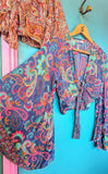 RECYCLED SARI SILK BELL SLEEVE TOPS