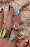 LUCKY HORSESHOE SILVER RING- R