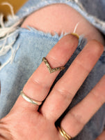 1970s STERLING SILVER WISHBONE RING- size O