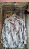 BROWN & CREAM 70s SHIRT- S/ M