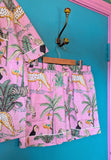 PINK JUNGLE PRINT PJ SHORTS SET