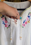 EMBROIDERED VINTAGE CHEESECLOTH BLOUSE- 14/16