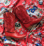 RED VINTAGE COWBOY BOOTS- 6