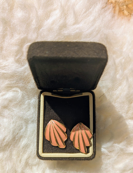 VINTAGE PEACH EARRINGS