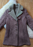 MID-BROWN SHEEPSKIN COAT- 6/8