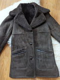 CHOCOLATE SHEEPSKIN COAT- 6/8