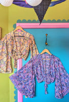 RECYCLED SARI SILK BELL SLEEVE TOPS