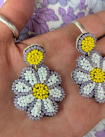 BEADED FLOWER EARRINGS