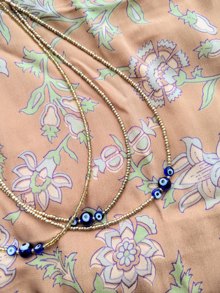 EVIL EYE GOLD BEAD NECKLACES