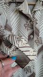 BROWN & CREAM 70s SHIRT- S/ M