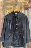 BLACK SUEDE JACKET w/ FRINGING- 10