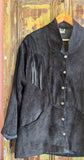 BLACK SUEDE JACKET w/ FRINGING- 10