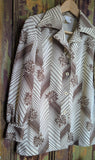 BROWN & CREAM 70s SHIRT- S/ M