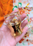 PAIR OF VINTAGE GOLD SHOT GLASSES