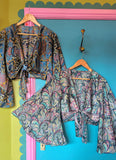 RECYCLED SARI SILK BELL SLEEVE TOPS