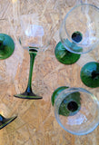 SET OF LONG STEMMED VINTAGE WINE GLASSES