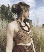 RECYCLED SARI SILK REVERSIBLE HALTER TOPS