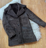 CHOCOLATE SHEEPSKIN COAT- 6/8