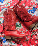 RED VINTAGE COWBOY BOOTS- 6