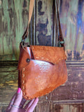 TAN TOOLED LEATHER BAG