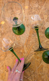 SET OF LONG STEMMED VINTAGE WINE GLASSES