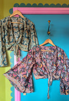 RECYCLED SARI SILK BELL SLEEVE TOPS