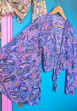 RECYCLED SARI SILK BELL SLEEVE TOPS