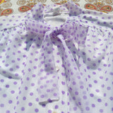 PURPLE POLKA DOT PUSSY BOW BLOUSE- 14/16