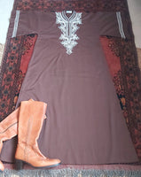 BROWN MAXI LENGTH KAFTAN/ DRESS- S/M