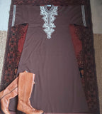 BROWN MAXI LENGTH KAFTAN/ DRESS- S/M