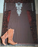 BROWN MAXI LENGTH KAFTAN/ DRESS- S/M