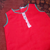 RED VINTAGE DRESS- 12-18MTHS