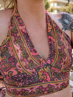 RECYCLED SARI SILK REVERSIBLE HALTER TOPS