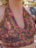 RECYCLED SARI SILK REVERSIBLE HALTER TOPS