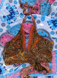 RECYCLED SARI SILK REVERSIBLE HALTER TOPS