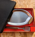 STAINLESS STEEL SERVING TRAY & SPOON- sale