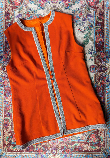 AMAZING ORANGE LONG WAISTCOAT- 14